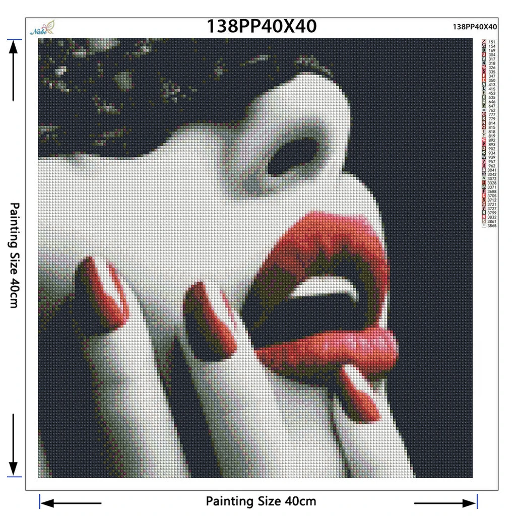 Рукоделие Алмазная вышивка для женщин 5D DIY Картина Красная губа и гвоздь Паттер