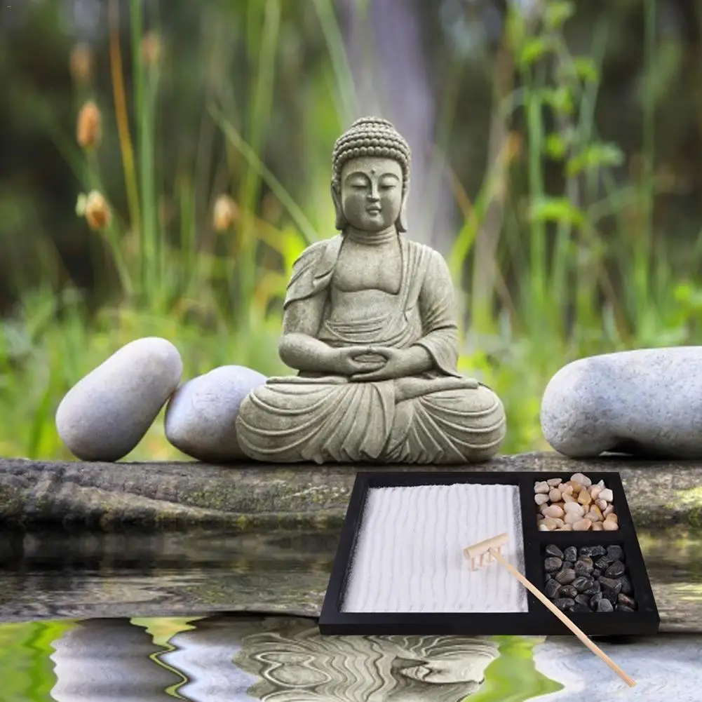 AUGKUN Zen песочный стол, микро Ландшафтные украшения, украшение для дома, офиса, медитация, песочный стол, украшение из смолы, ремесла