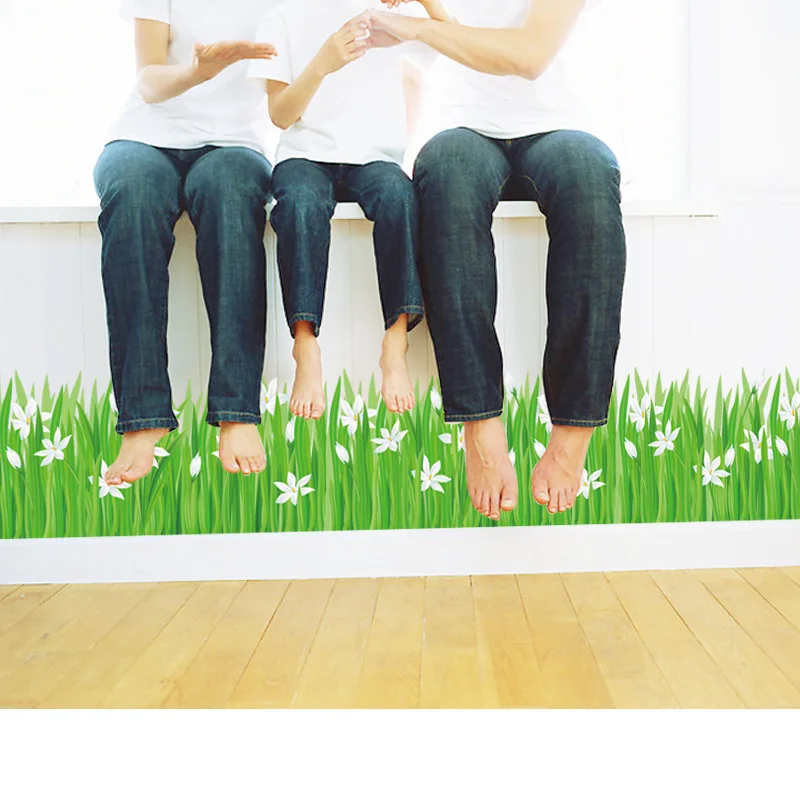 Small lily grass kick line bathroom kitchen door and window wall paste PVC removable | Дом и сад