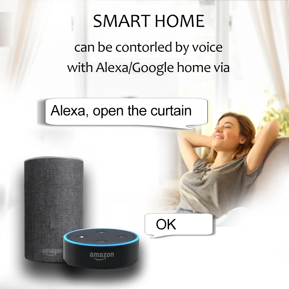 EWAY Каса Alexa& Google Home Tuya моторизованная шторка с WiFi треком Автоматическая электрическая занавес дорожка умный дом CM_ CMJTUYA_ TRACK1N