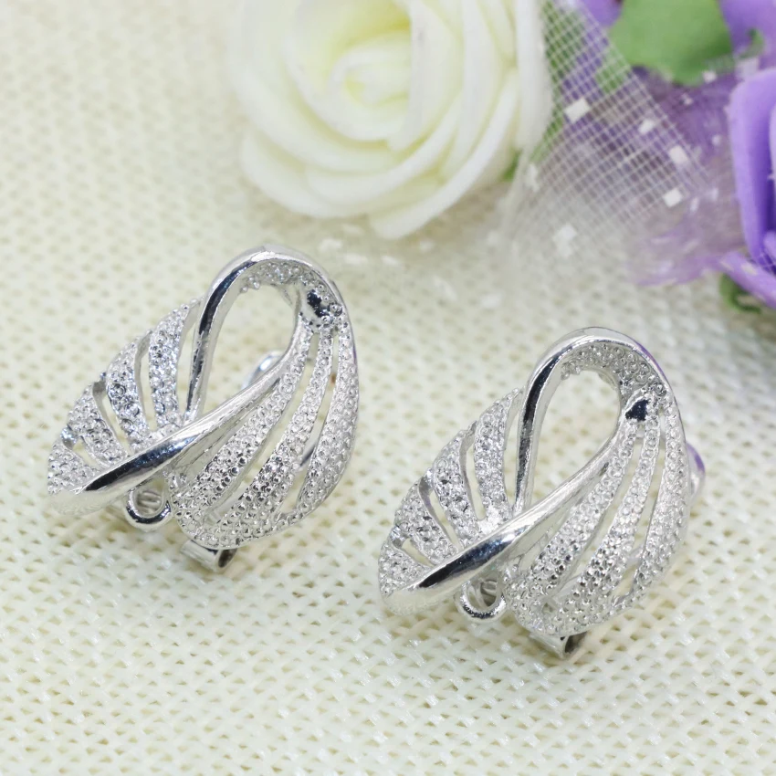 Wholesale Price Bohemia Style 16*20mm Exquisite Stud Earrings for Women Frost Matte Silver-color One Pair Elegant Jewelry B2839 | Украшения