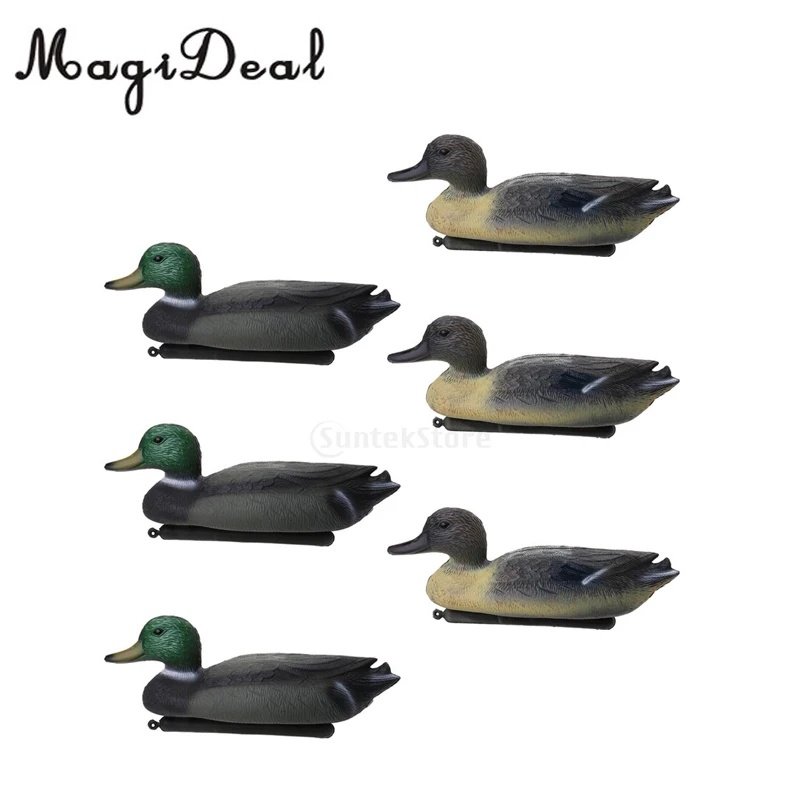 6pcs PE 3D Outdoor Hunting Duck Decoy Floating Lure W/ Keel For Hunting Fishing Accessories Garden Yard Pool Decors Ornaments hunt duck lovely simulation animal hunting decoy plastic duck garden ornaments sports entertainment