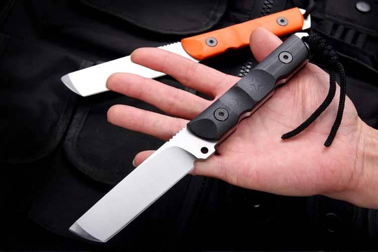 В sharp наружная защита 60HRC высота твердость D2 охотничий нож из нержавеющей стали G10 ручка
