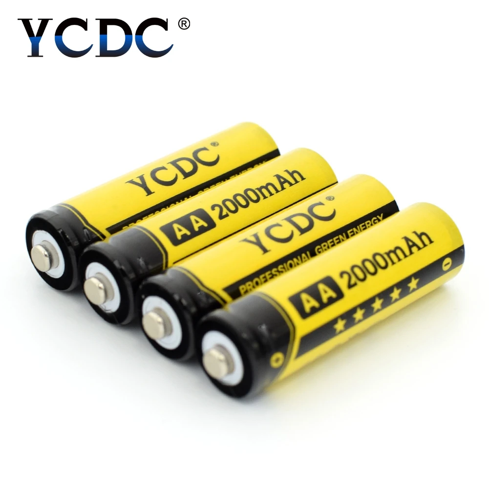 Аккумуляторы YCDC 4x Ni MH AA 1 2 в 2000 мАч|aa rechargeable battery|battery 1.2vrechargeable battery |