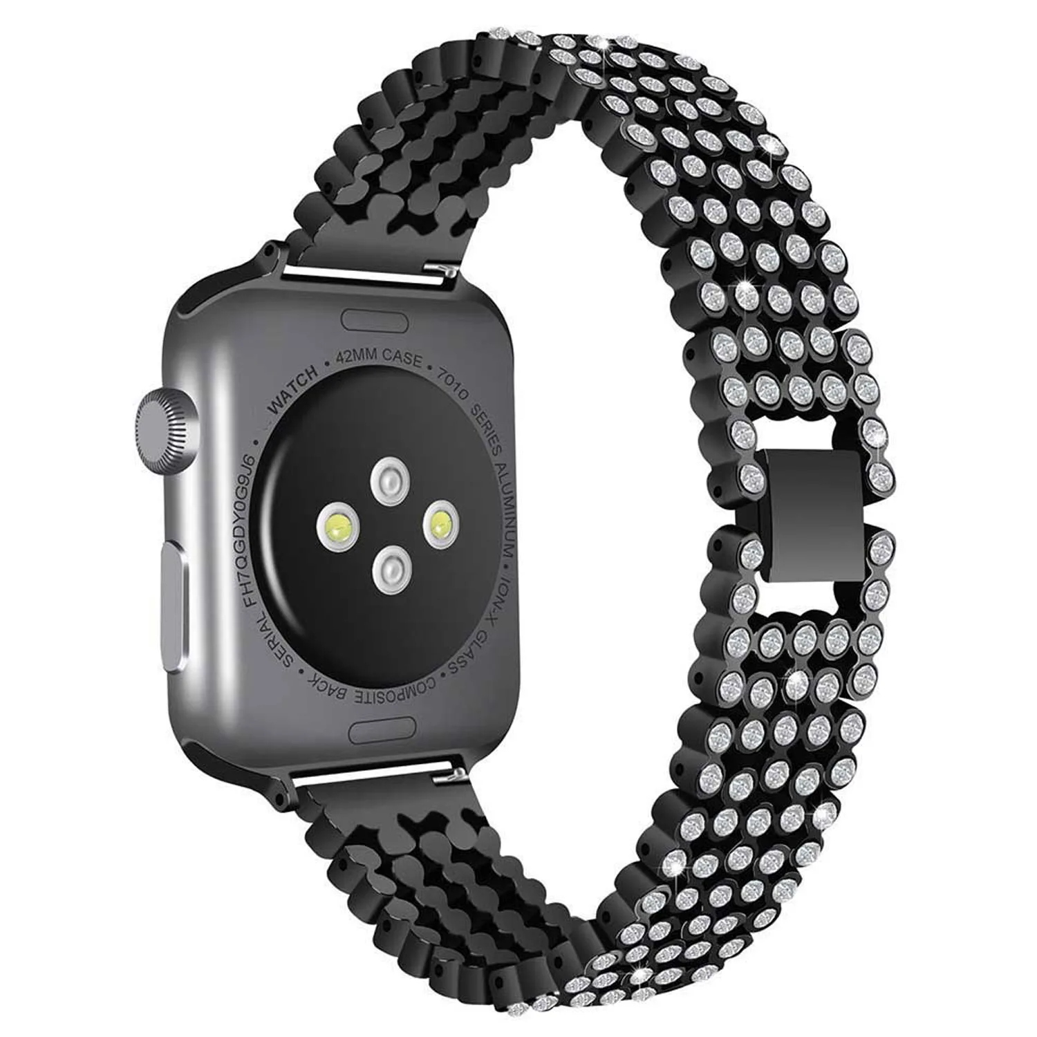 Роскошный Бриллиантовый ремешок для Apple Watch 38 мм 42 40 44 Женский Кристальный браслет
