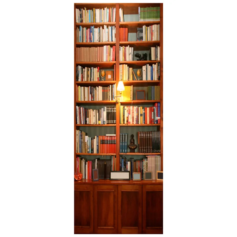 77*200 см 3d двери Стиль росписи с имитацией Ретро книжный шкаф настенные