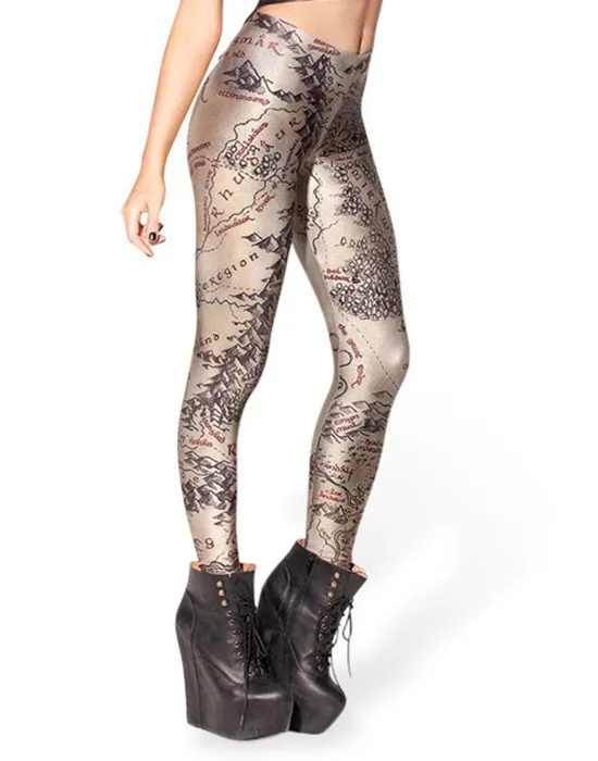 Новые модные женские 3D Леггинсы с цифровой печатью леггинсы изображением карты