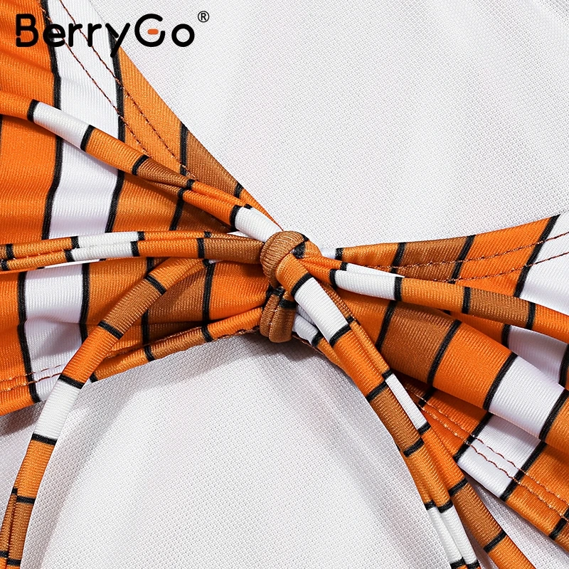 BerryGo сексуальный леопардовый принт купальники для женщин из двух частей на