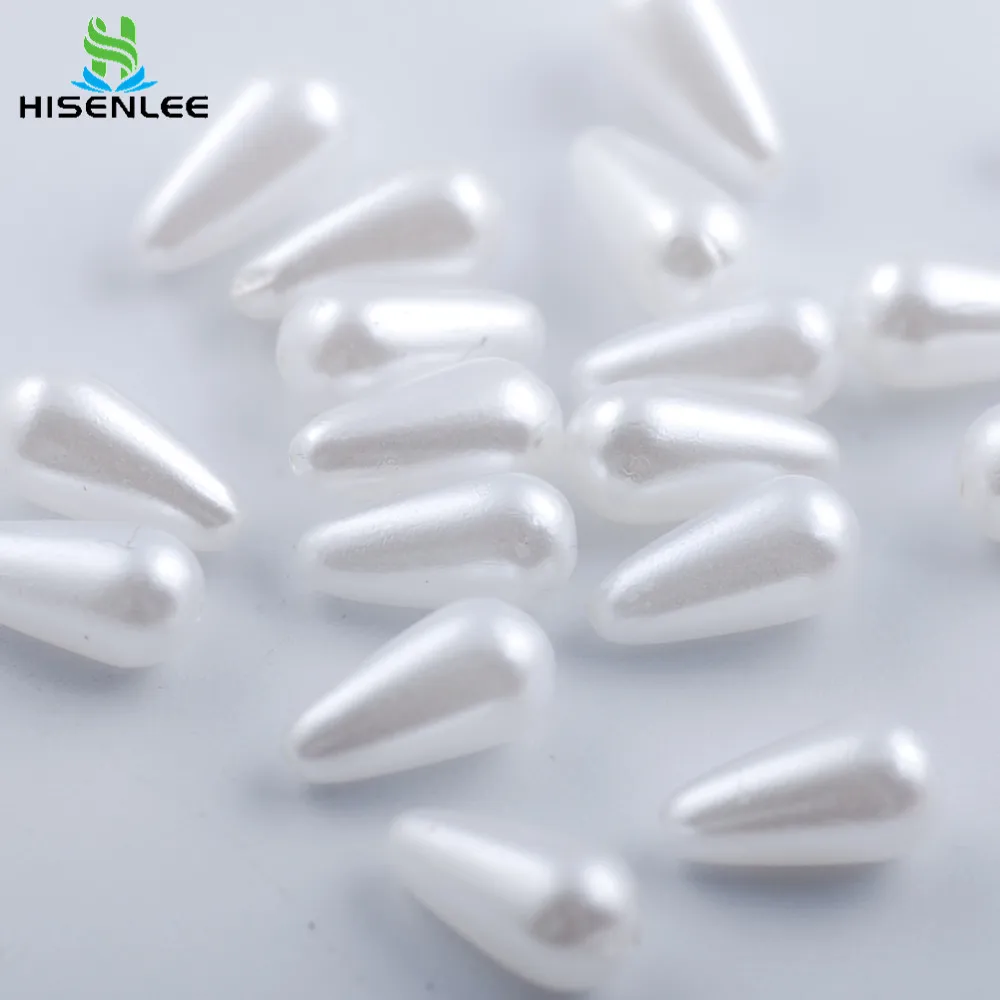 Hisenlee 6x10 мм белые бусины из АБС-пластика с двойным отверстием высококачественные