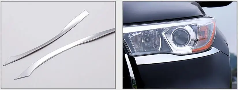 ABS Хром Передняя фара + задний фонарь Крышка лампы Накладка для Toyota Highlander 2015 2016 2017 |