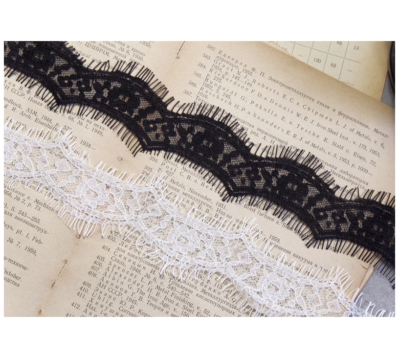 18 m / pack black white wavy side eyelash lace accessories DIY clothes neckline decorative materials 4 cm wide SS205 | Дом и сад