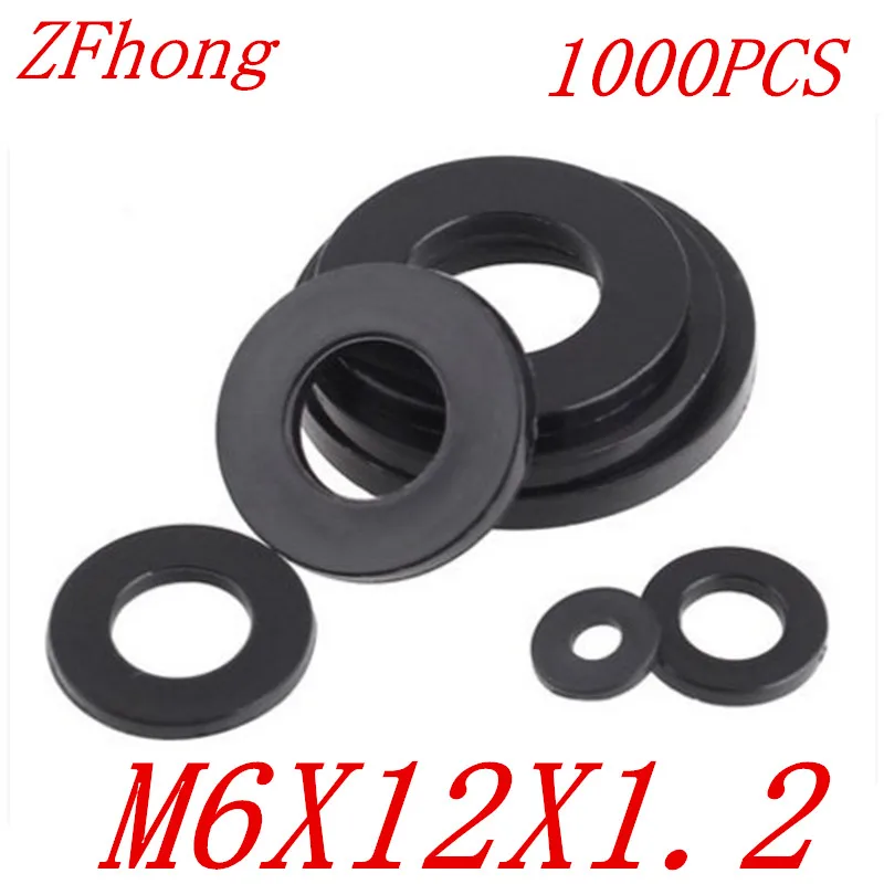 

1000PCS M6*12*1.2 6mm Black flat nylon Washer