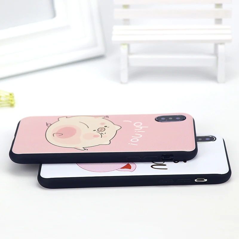 Мягкий чехол из ТПУ с милым мультяшным рисунком для iPhone X Xs Max Xr 8 7 6s 6Plus 6sPlus 7Plus Plus