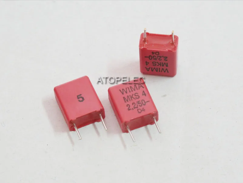 2.2uF 50V MKS4 1 шт. WIMA MKP4 MKS2 MKS4, самый популярный пленочный конденсатор, Hi-Fi аудио 0,047 мкФ/0,1 мкФ/0,22 мкФ/0,33 мкФ/1 мкФ/1,5 мкФ с алюминиевой крышкой, 63В/100 V/250 V - Объем: 2.2uF 50V MKS4