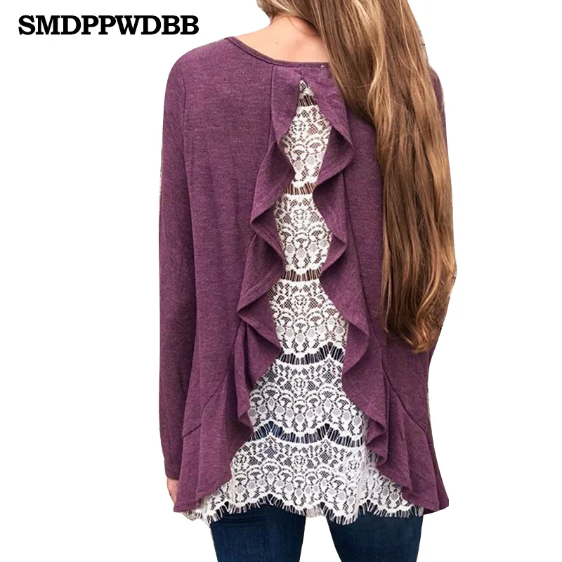 SMDPPWDBB Осенняя Женская Футболка для беременных Повседневная Свободная кружевная