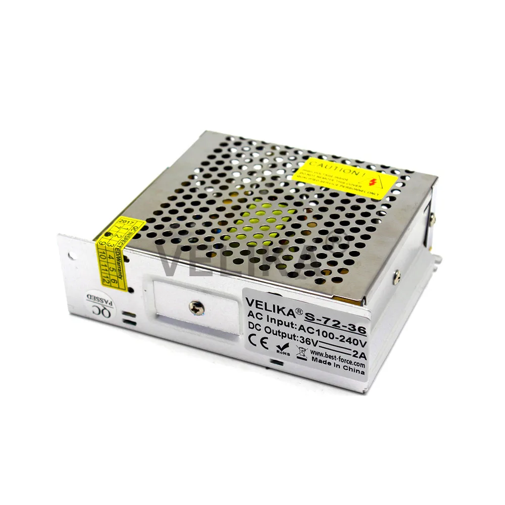 Источник питания DC 36V 2A 72W импульсный источник светодиодный трансформатор 110V 220V AC