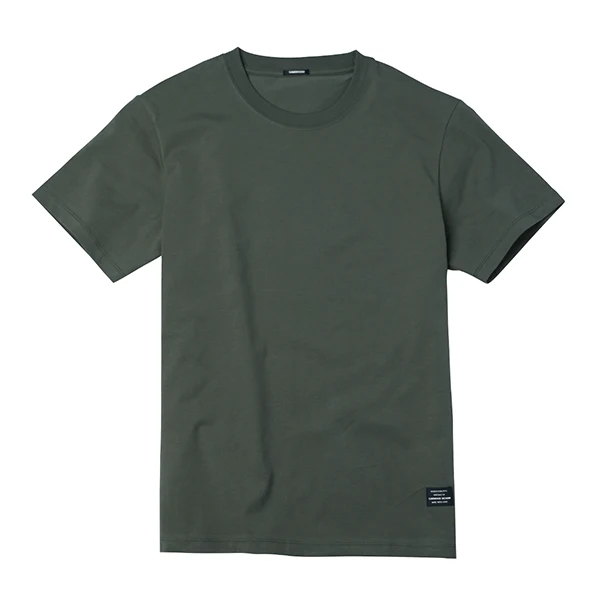army green SIMWOOD, летняя новая мужская футболка из хлопка, одноцветная Повседневная футболка с круглым вырезом, высокое качество, плюс размер, Мужская футболка 190004 - Цвет: army green