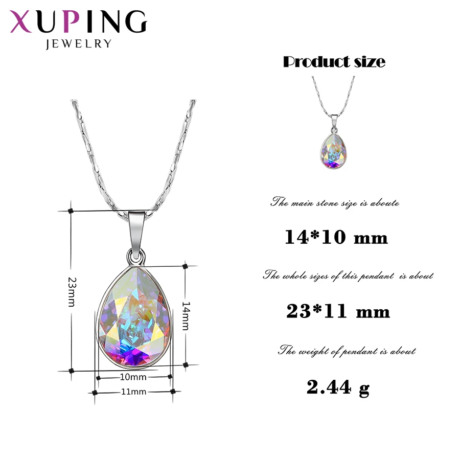 Xuping форма воды Pendantl цепочки и ожерелья Кристаллы от Swarovski высокое качество ювелирные изделия Мода Подарки для женщин M59-30192