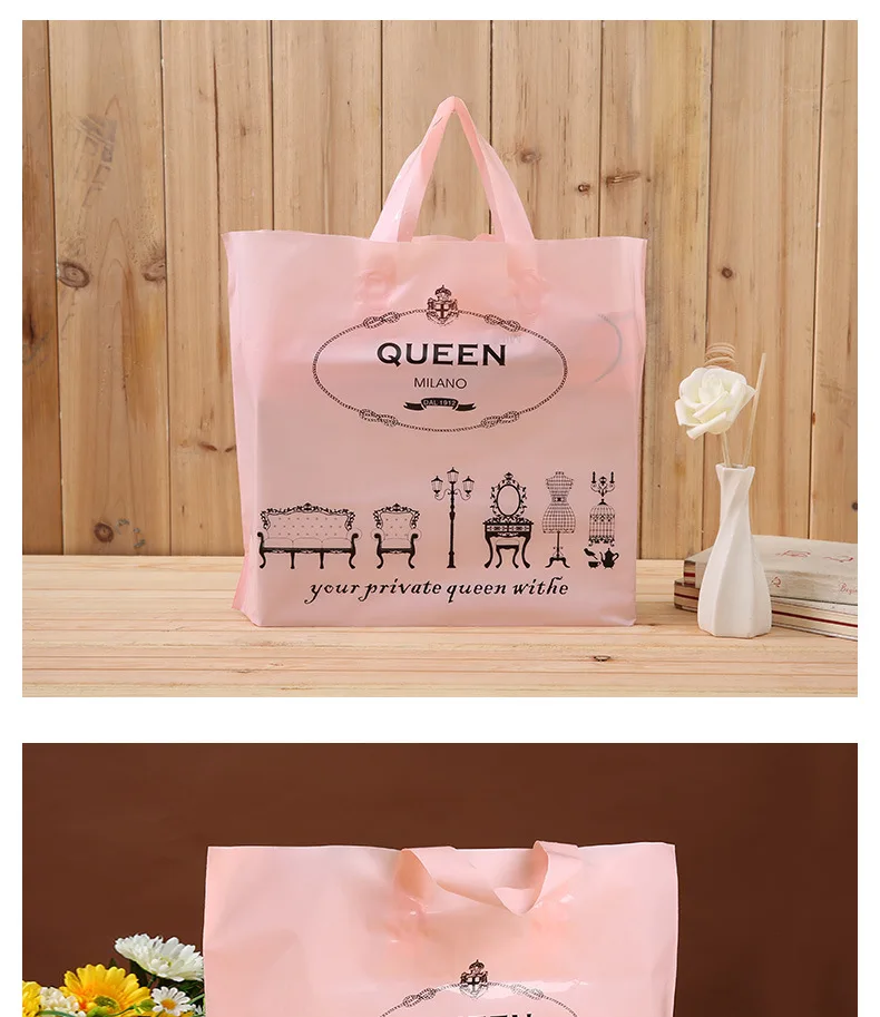

Handle Custom Logo Printing Recycle fashionable Plastic Bag