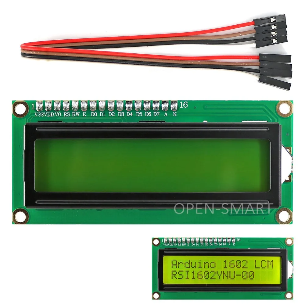 I2C / IIC LCD 1602 желто зеленый модуль дисплея для Arduino|lcd 1602|module for arduinolcd lcd |