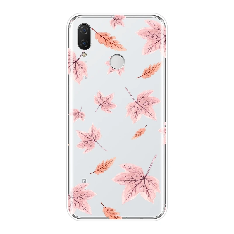 Чехол для Huawei Nova Smart Lite 2017 силиконовый мягкий розовый чехол с розовыми цветами 2i 2