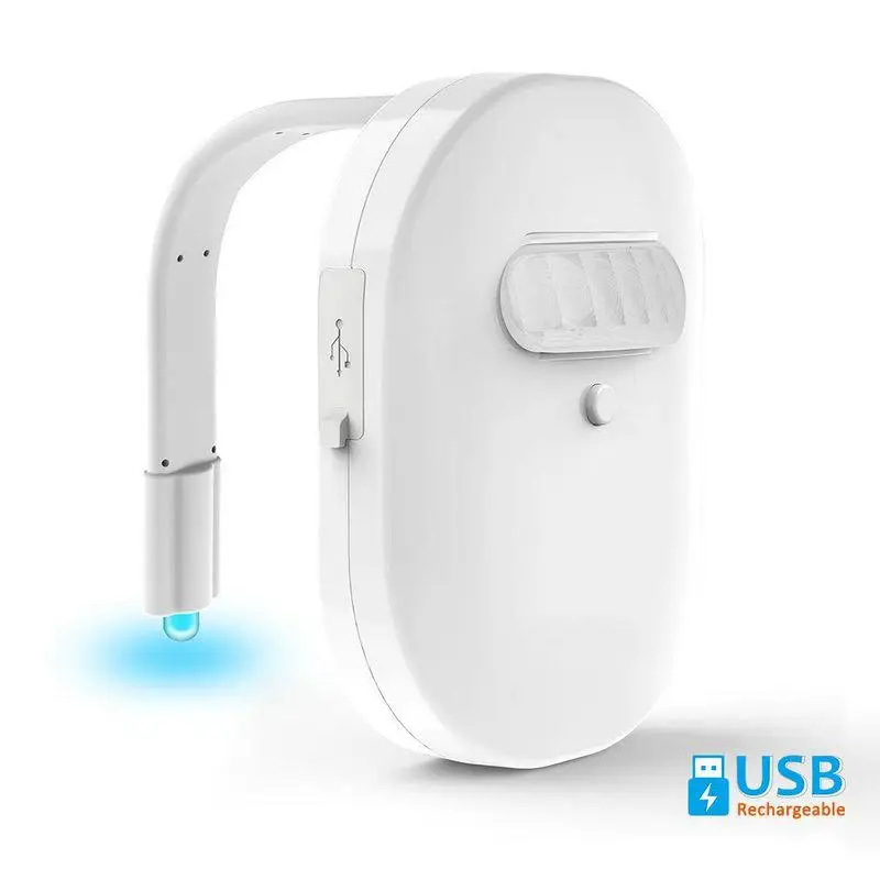 Водонепроницаемый светодиодный ночник для туалета USB Перезаряжаемый Налобный фонарик для унитаза для ванной комнаты 12 цветов подсветка для туалета