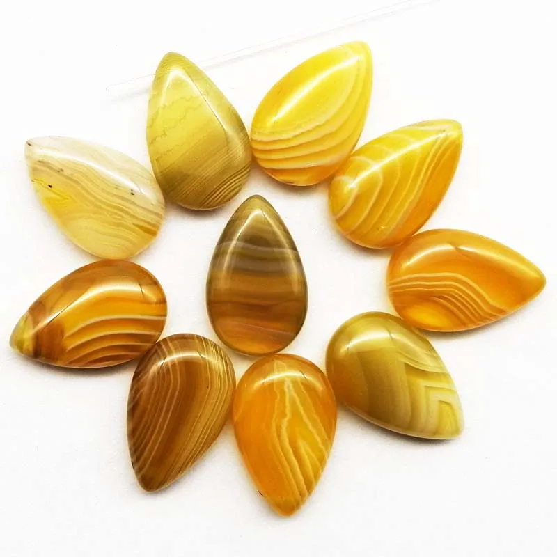 12pcs Natural yellow onyx agates teardrop pendant bead 22x14x6mm yl31305