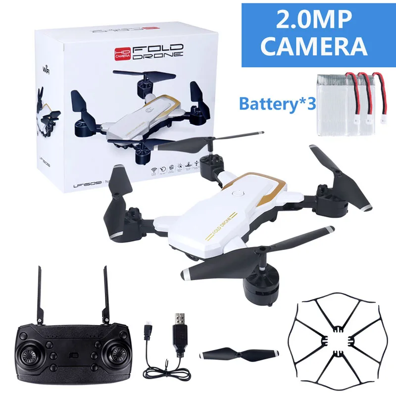 200W W3 Дрон EBOYU LF609 2,4 Ghz 4CH Fold 2.0MP/0.3MP WiFi FPV RC Дрон удерживающий высоту Безголовый режим один ключ возврат RC Квадрокоптер RTF - Цвет: 200W W3