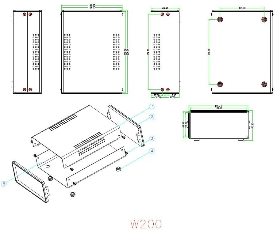 200*150*70 мм железная коробка для электронного проекта Корпус diy Проводной Соединительный чехол корпус усилителя электрической мощности корпус печатной платы чехол