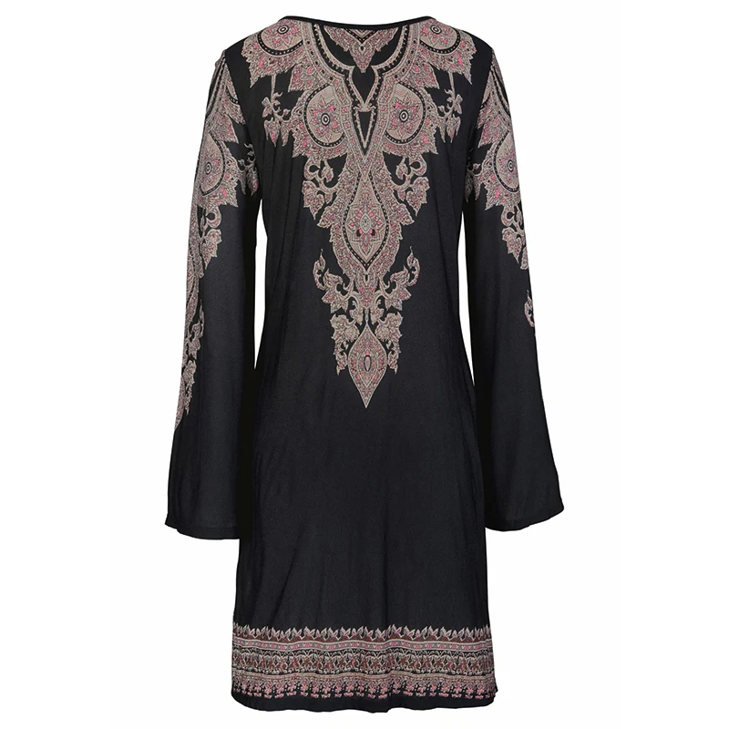 Женское богемное платье в этническом стиле с цветочным принтом летнее свободное