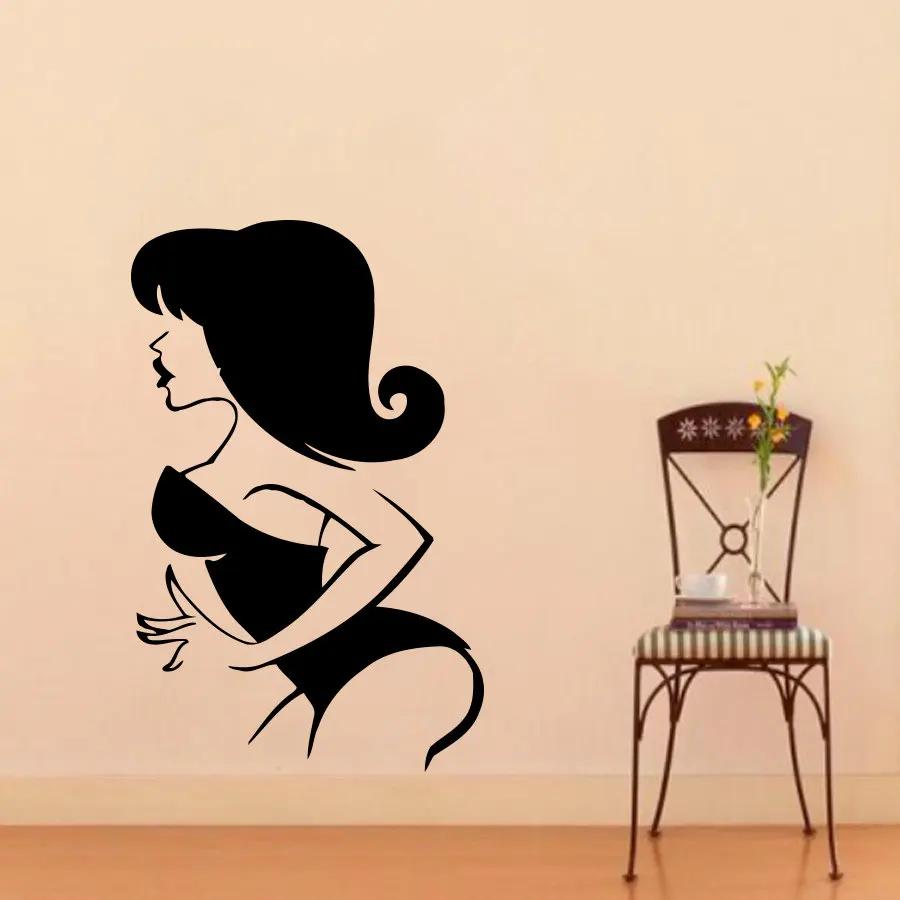 Женская виниловая наклейка на стену для салона красоты сексуальная женская