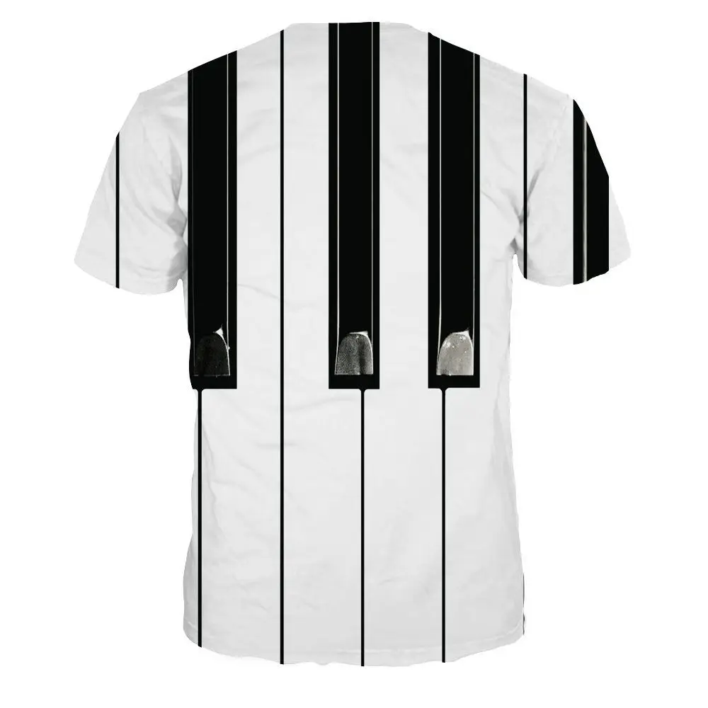 

Summer Men T-shirt Music Spiral 3D Print Keyboard Blouse Short Sleeve Shirt Male Tee Tops Running Tshirt Quick Dry Brand Clothes