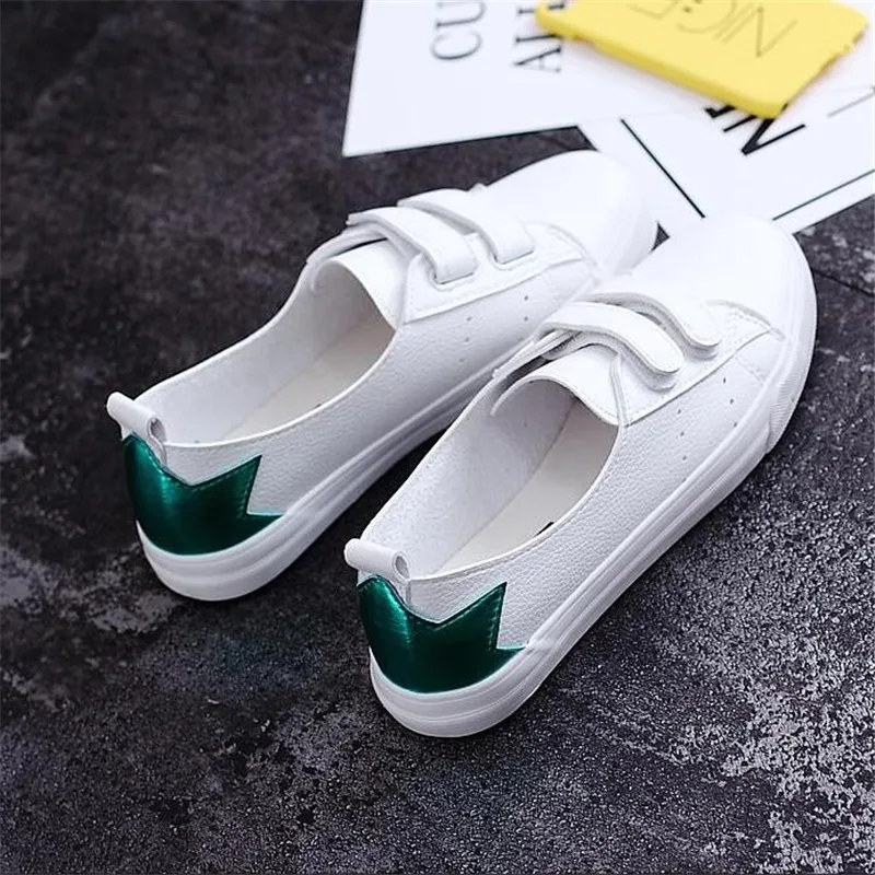 

2018 White Casual Flat Sneakers Shoes Women Spring Womens Leather Canvas Female Shoes Woman Flats Ladies Sneakers Shoes Tenis