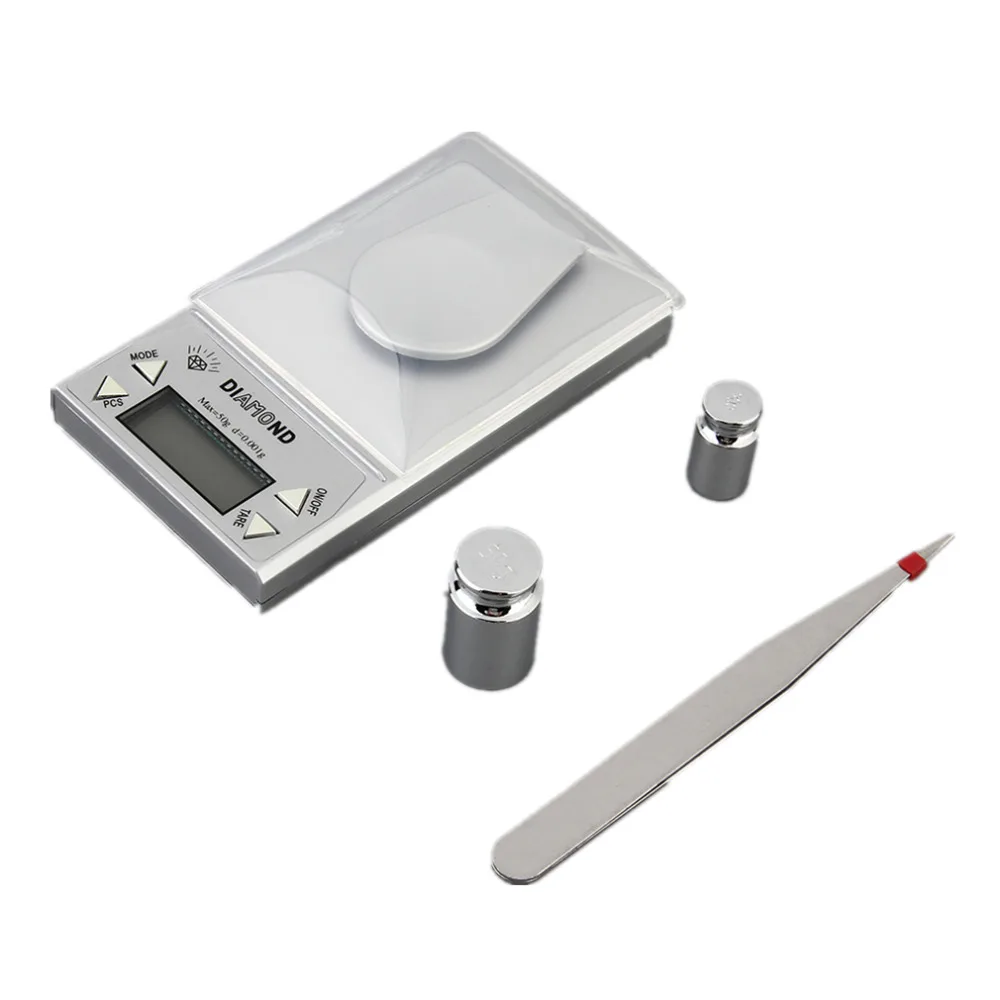 OUTAD высокоточные цифровые весы для ювелирных изделий 50 г x 0,001 г lcd Lab Gold Herb Balance Синяя подсветка алмазные карат электронные весы