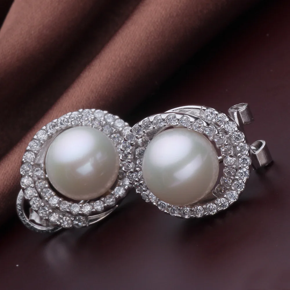 Женские серьги Клипсы из серебра 925 пробы с натуральным жемчугом|earrings dog|earring holder