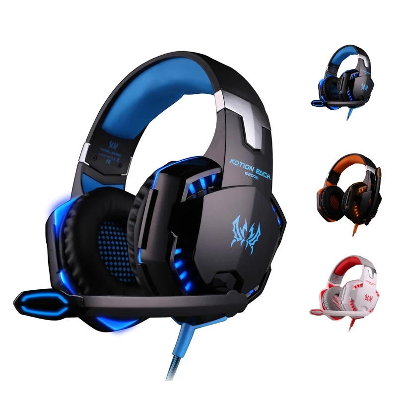 

Gaming Headphones With Mic Virtual Surround Sound LED Vibration Effect Line Control USB stereo For Computer