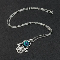 jakongo fashion necklace tibetan silver plated fatima hand evil eye pendants chain necklace for women mother gift