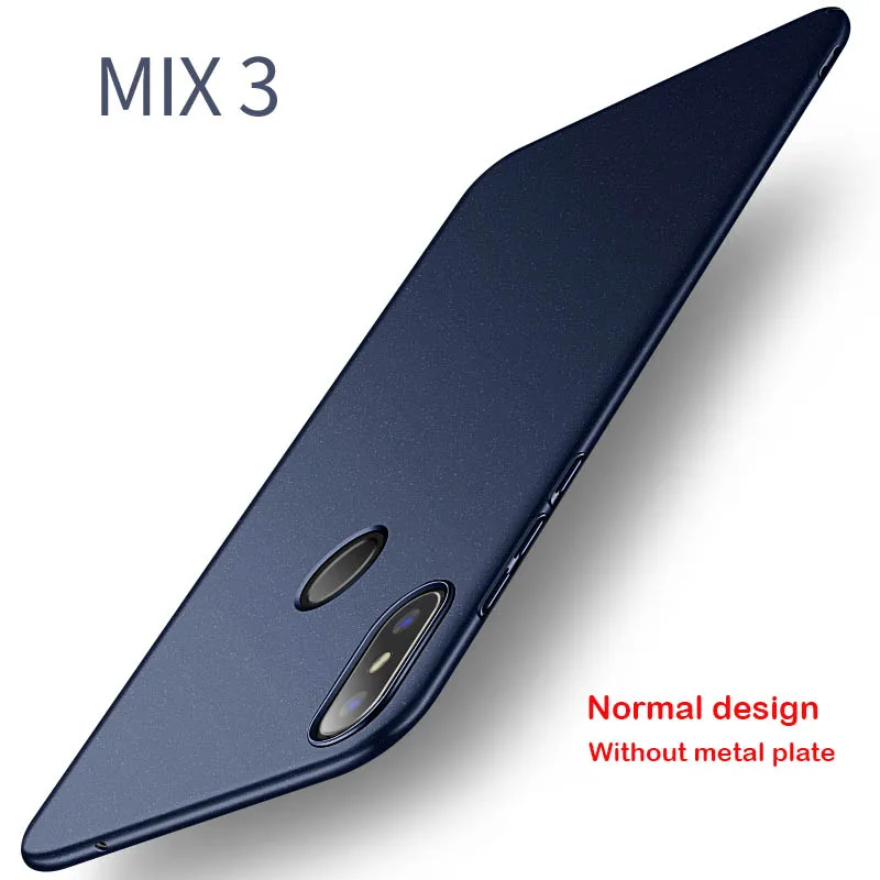 Полностью Защитный пластиковый металлический чехол для Xiaomi mi x 3, Жесткий Тонкий чехол на магните для Xiaomi mi x 3 mi X3 - Цвет: blue without metal