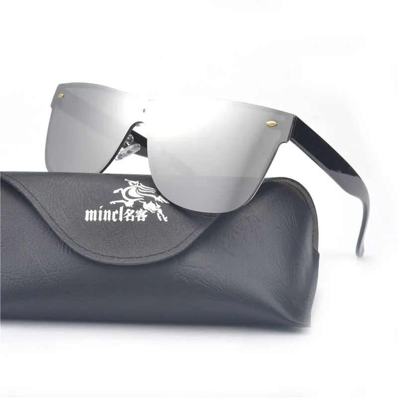 MINCL/с плоским верхом Мужские квадратные солнцезащитные очки фирменный дизайн с