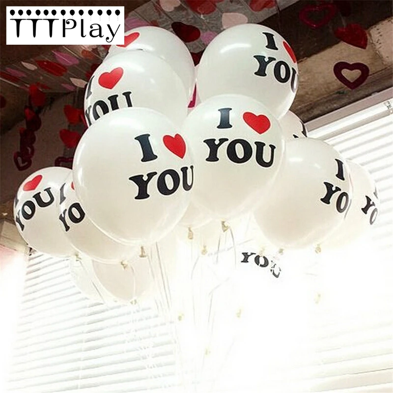 Горячая распродажа 10 шт./лот 12 дюймов латексный шар I LOVE YOU Свадебные украшения