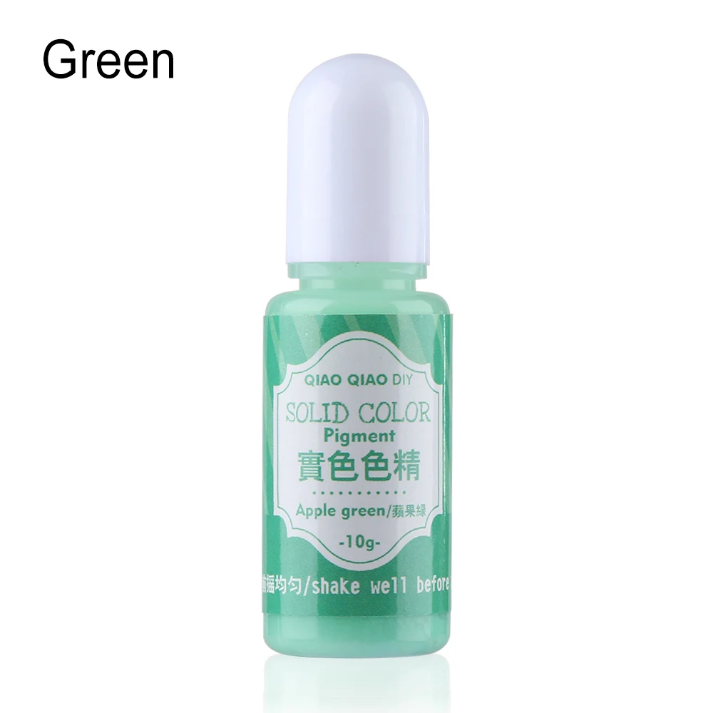 green Новинка 10 г/бутылка пигмент эпоксидная УФ Смола Сделай Сам ручной работы художественные поделки окрашивающий краситель Сделай Сам изготовление украшений краситель мыло - Цвет: green