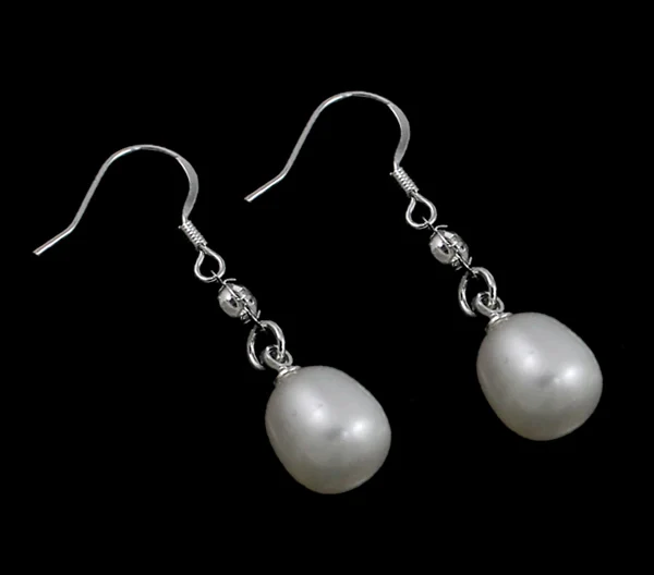 Оптовая продажа 1 пара натуральный белый Шарм слеза свисающие серьги с