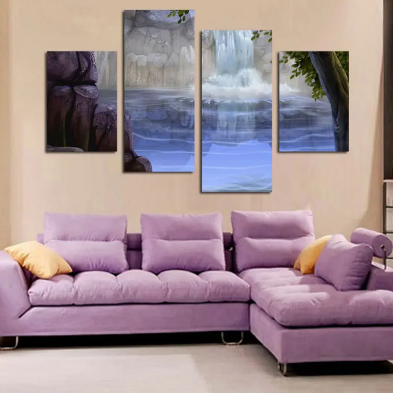 home decoration large wall pictures for living room art cheap modern Canvas print oil modular paintings on Waterfall | Дом и сад