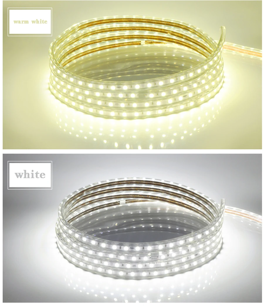 Светодиодный светильник SMD 5050 гибкая светодиодная лента 60 светодиодов/м наружный декоративный светильник с европейской вилкой 1-25 м светильник s 220 В IP65 водонепроницаемый