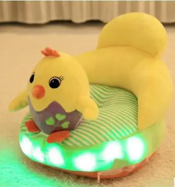 Yellow Chick Style BBSONG детское светящееся пение диван мультфильм животное дети плюшевое поддерживающее кресло Младенческая небьющаяся спина обучение сидение сиденье - Цвет: Yellow Chick Style