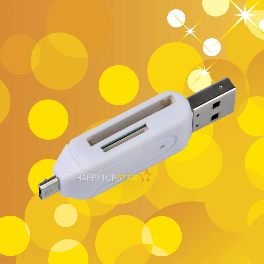 Белый Универсальный кардридер Android мобильный телефон ПК Micro USB OTG двойной SD/SD флэш