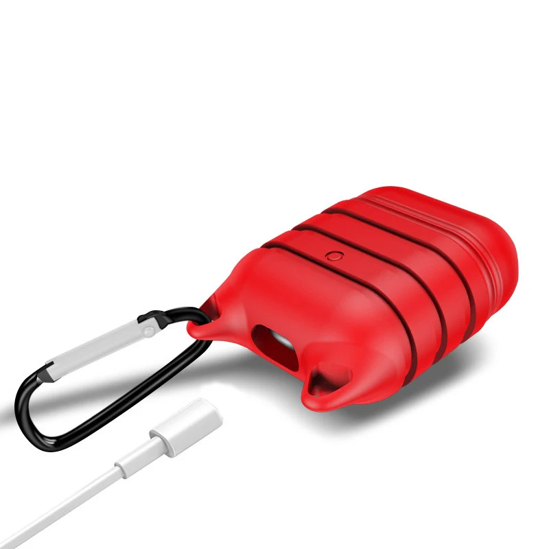 Drop Shipping For Airpods Silicone Cover Good Feeling Earphone Protective Cases Air Pods Skin Cute pods With Hook | Электроника