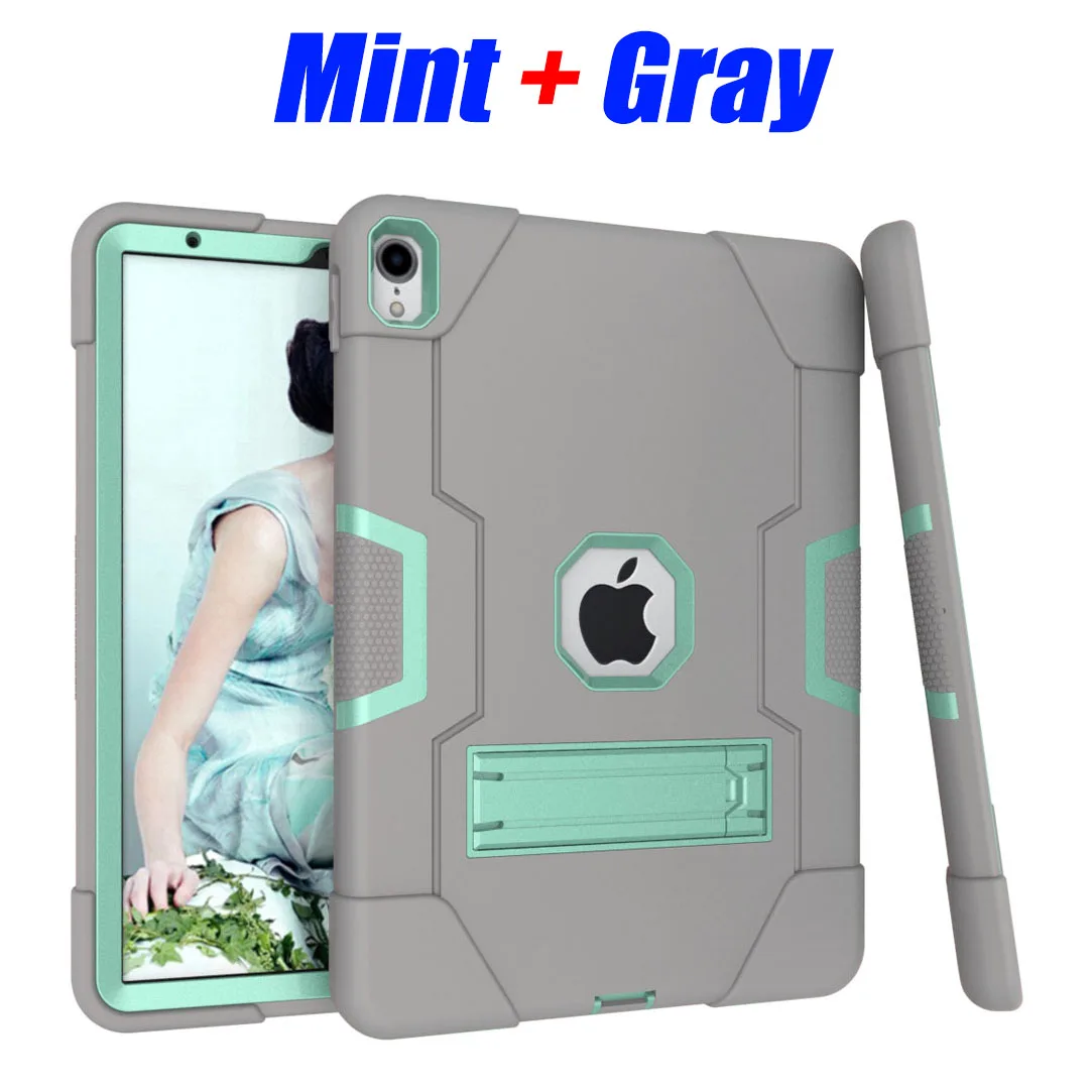 Mint Geay Сверхпрочный Силиконовый ТПУ+ ПК Жесткий гибкий защитный чехол-подставка для ipad Air 3 ipad Pro 10,5 дюймов ударопрочный ID702 - Цвет: Mint Geay