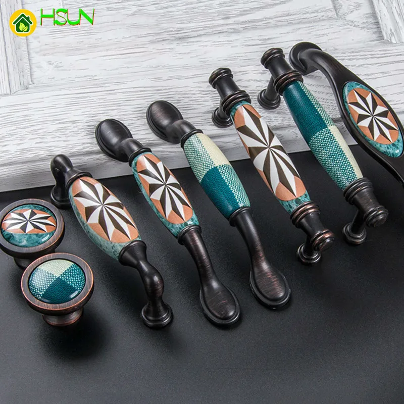 1 шт. керамические дверные ручки европейские для антикварной мебели выдвижные и