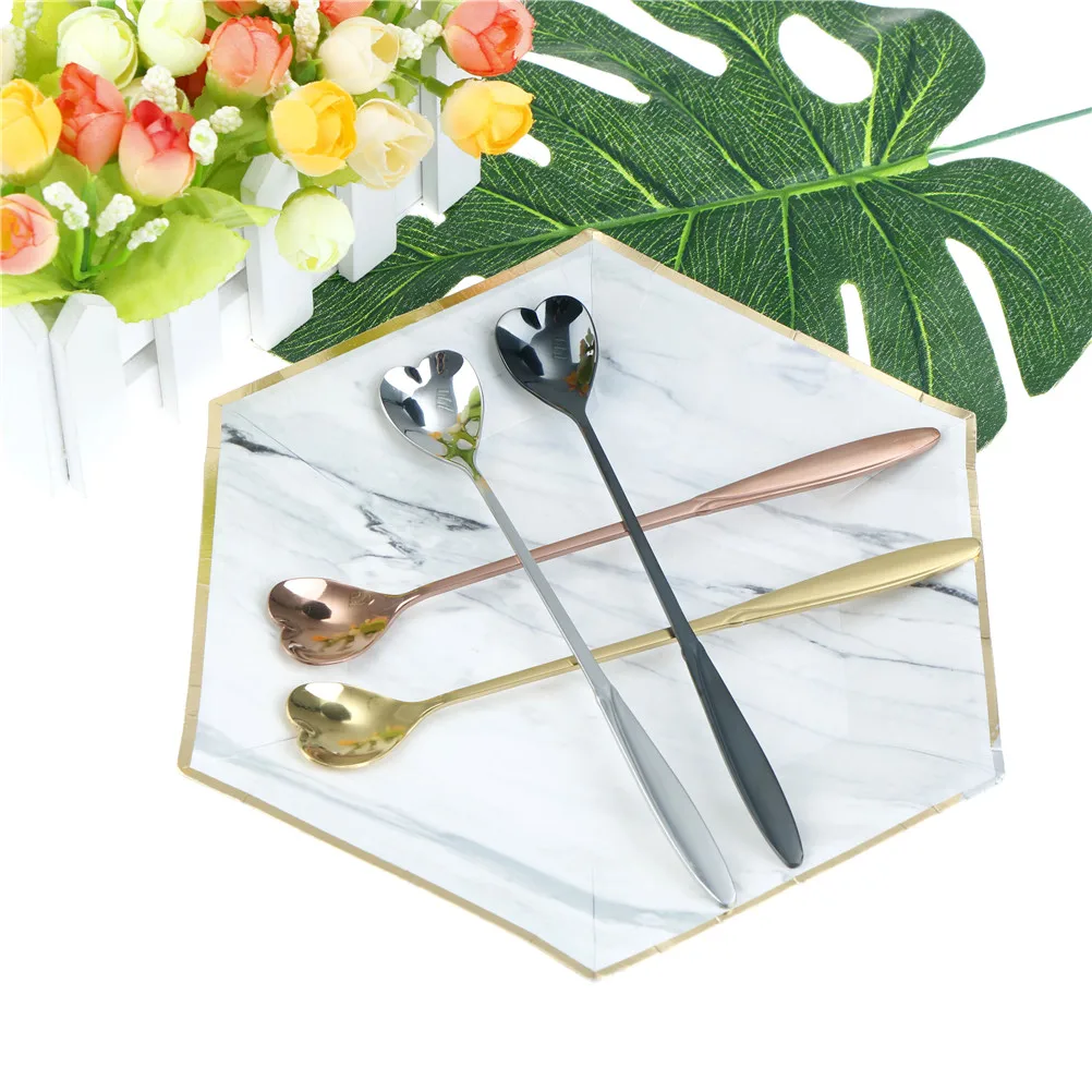 1pcs Stainless Steel Heart Shaped Stirring Spoon Flatware Ice Tea Dessert Tableware Kitchen Accessories 18*2.5cm | Дом и сад